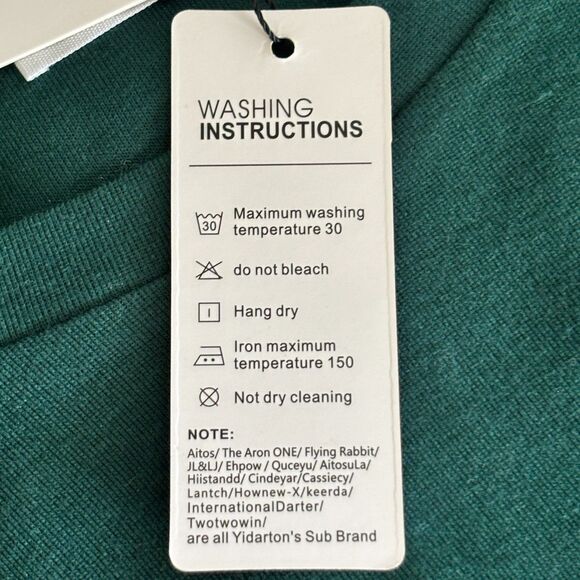 Yidarton Woman's S Comfy Front Twist Knot Long Sleeve Fall Green T Shirt #Y - Picture 5 of 7